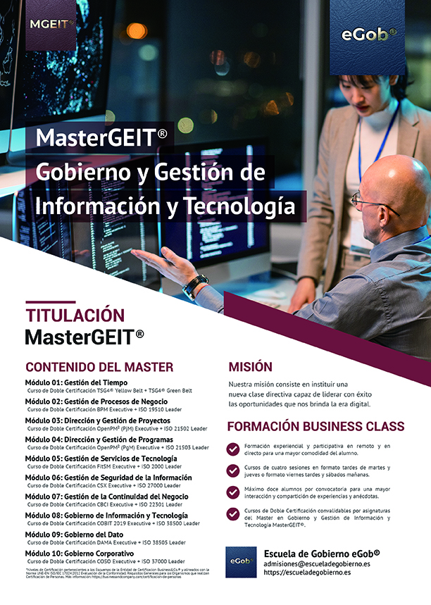Master en Gobierno de Información y Tecnología de Business&Co.® en la Escuela de Gobierno eGob® con Javier Peris