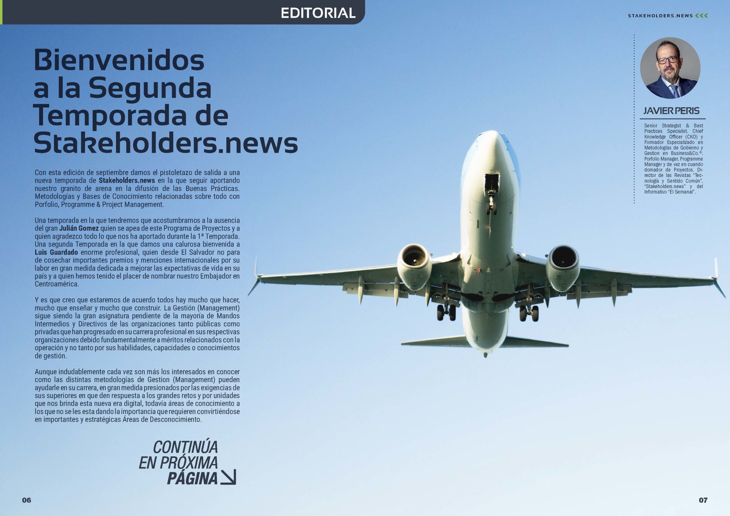 Editorial "Bienvenidos a la Segunda Temporada de Stakeholders.news" de Javier Peris en la Revista Stakeholders.news