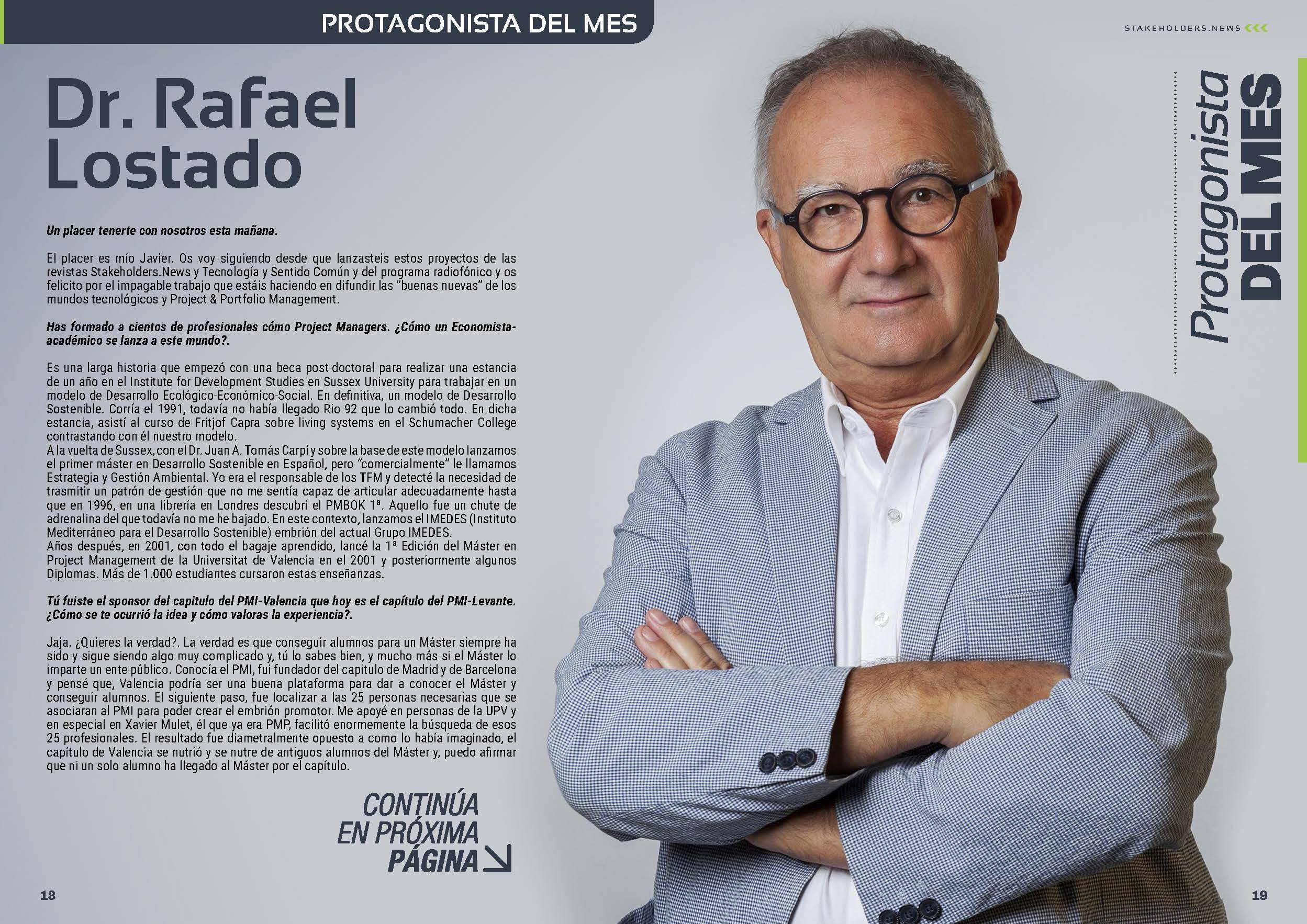 Rafael Lostado “Protagonista del Mes” de la Revista Stakeholders.news de octubre de 2022
