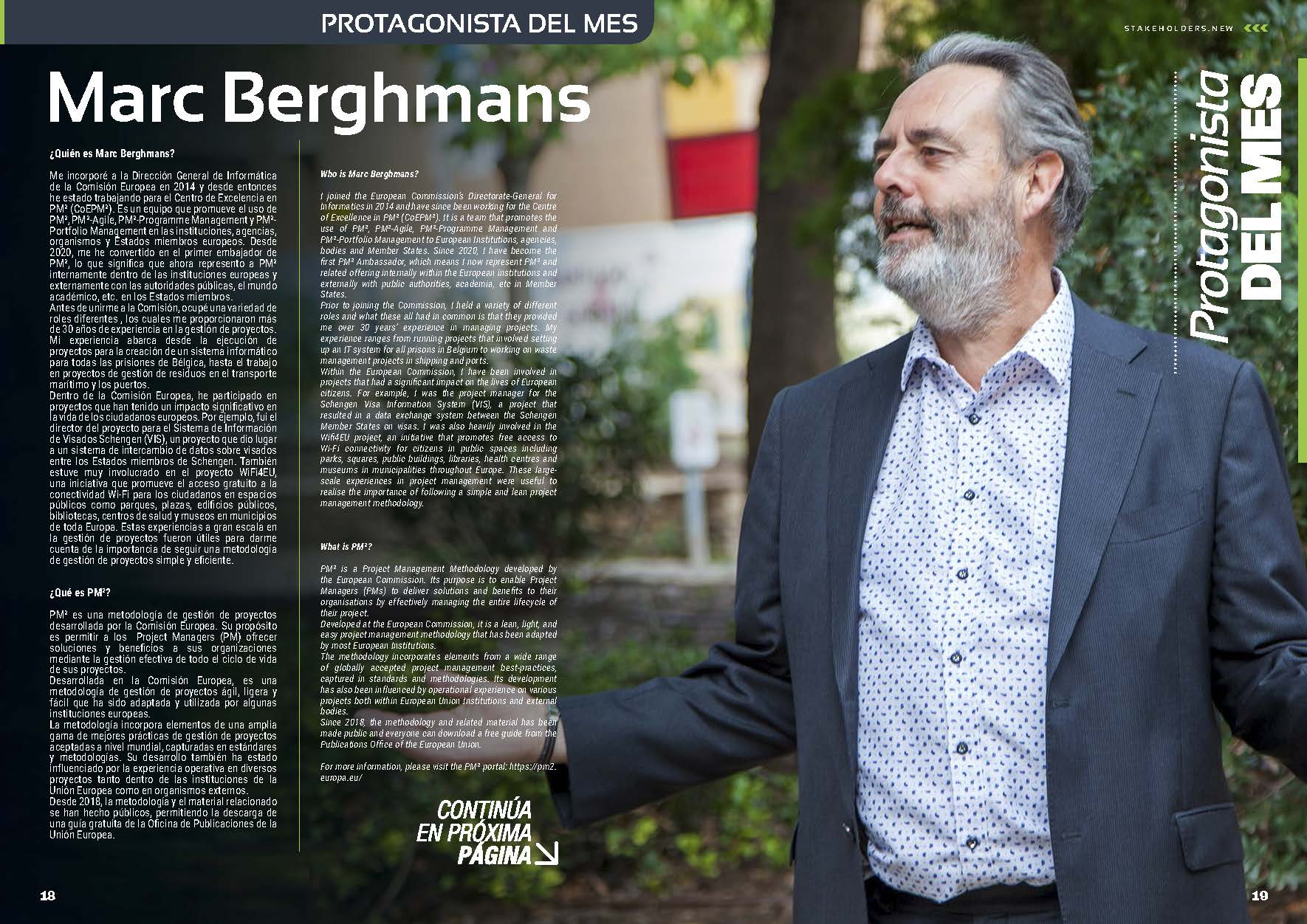 Marc Berghmans “Protagonista del Mes” de la Revista Stakeholders.news de noviembre de 2022