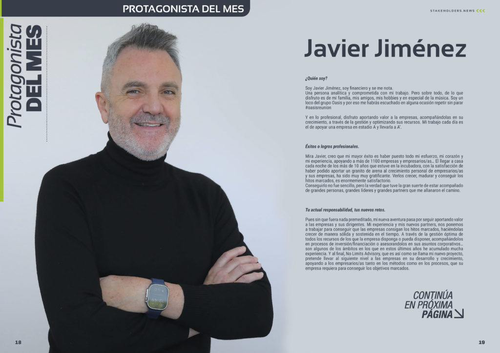 Javier Jimenez Marco es Protagonista del Mes en la edición de febrero de la revista mensual Stakeholders.news La Revista Líder de la Alta Dirección y los Profesionales de Gobierno, Dirección y Gestión de Porfolios, Programas y Proyectos.