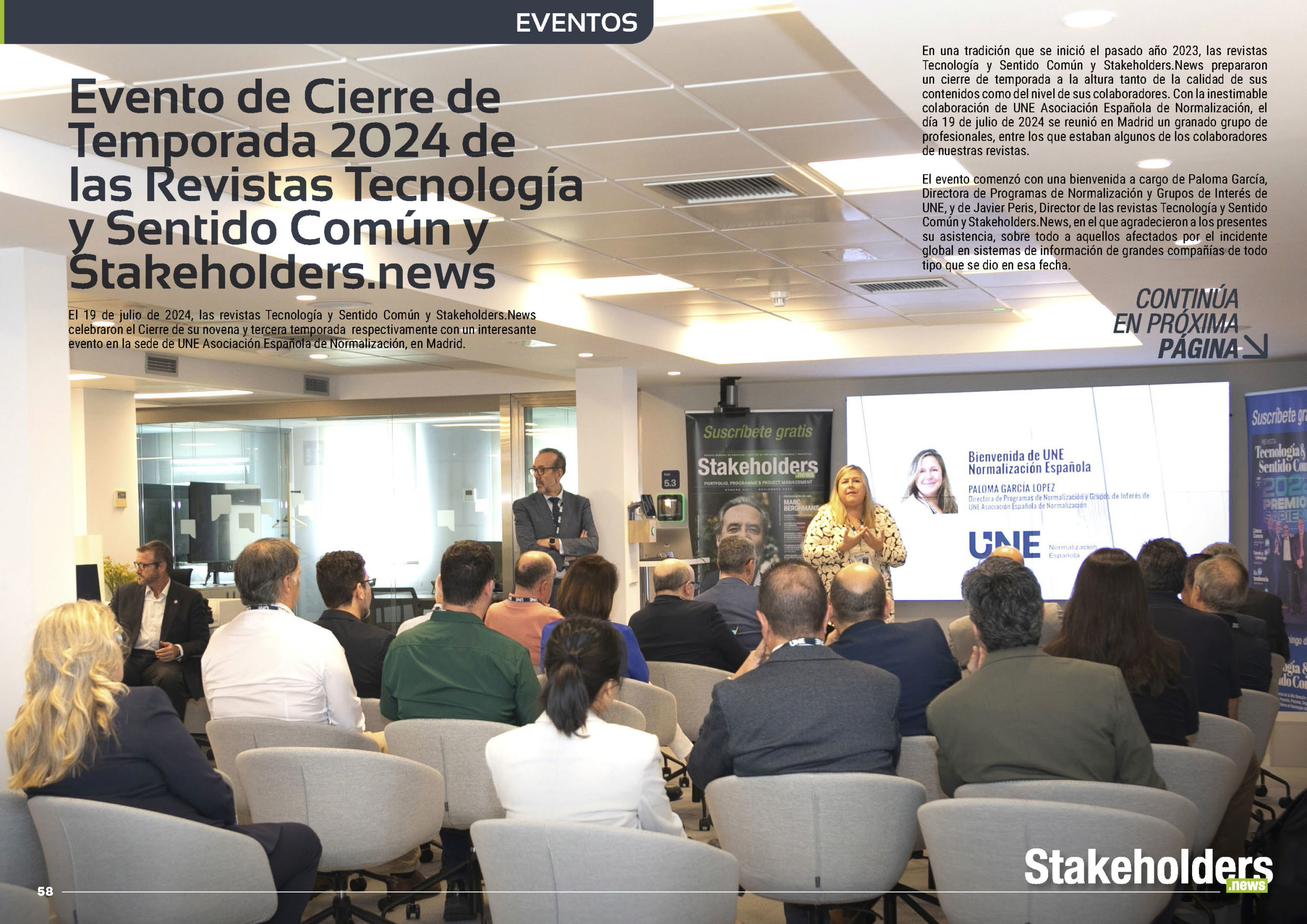 Evento de Cierre de Temporada 2024 de las Revistas Stakeholders.news y Tecnología y Sentido Común "Evento Protagonista" de la edición de septiembre de la revista mensual Stakeholders.news La Revista Líder de la Alta Dirección y los Profesionales de Gobierno, Dirección y Gestión de Porfolios, Programas y Proyectos.