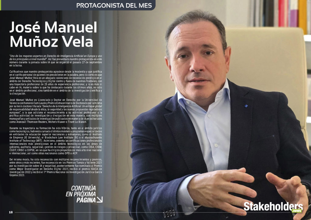 Jose Manuel Muñoz Vela Protagonista del Mes de la edición de octubre de la revista mensual Stakeholders.news La Revista Líder de la Alta Dirección y los Profesionales de Gobierno, Dirección y Gestión de Porfolios, Programas y Proyectos.