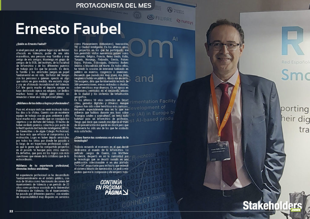 Ernesto Faubel Cubells "Protagonista del Mes" de la edición de octubre 2025 ST042 de la revista mensual Stakeholders.news La Revista Líder de la Alta Dirección y los Profesionales de Gobierno, Dirección y Gestión de Porfolios, Programas y Proyectos.