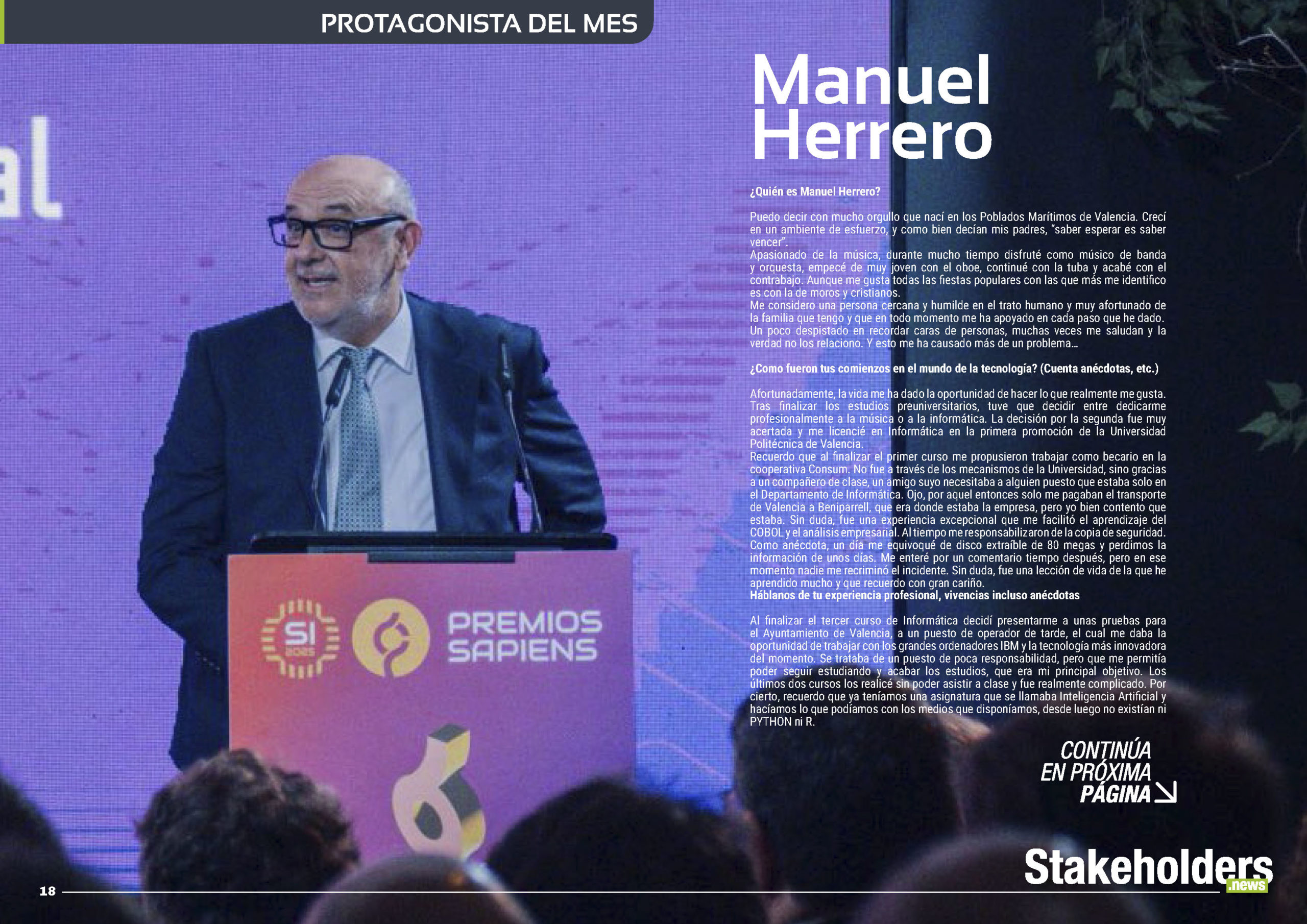 Manuel Herrero en la Sección "Protagonista del Mes" de la edición de noviembre de 2025 #ST044 de la revista mensual Stakeholders.news La Revista Líder de la Alta Dirección y los Profesionales de Gobierno, Dirección y Gestión de Porfolios, Programas y Proyectos.