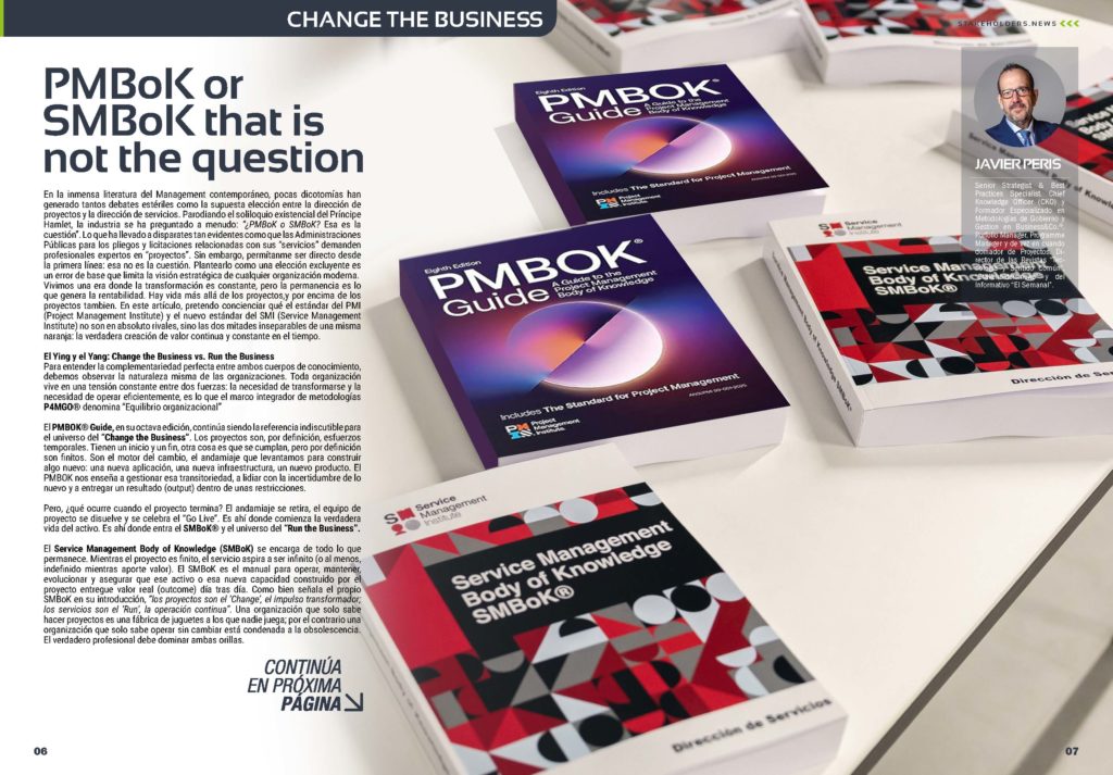 "PMBoK or SMBoK that is not the question" artículo de Javier Peris en la Sección "Change the Business" de la edición de diciembre de 2025 #ST045 de la revista mensual Stakeholders.news La Revista Líder de la Alta Dirección y los Profesionales de Gobierno, Dirección y Gestión de Porfolios, Programas y Proyectos.
