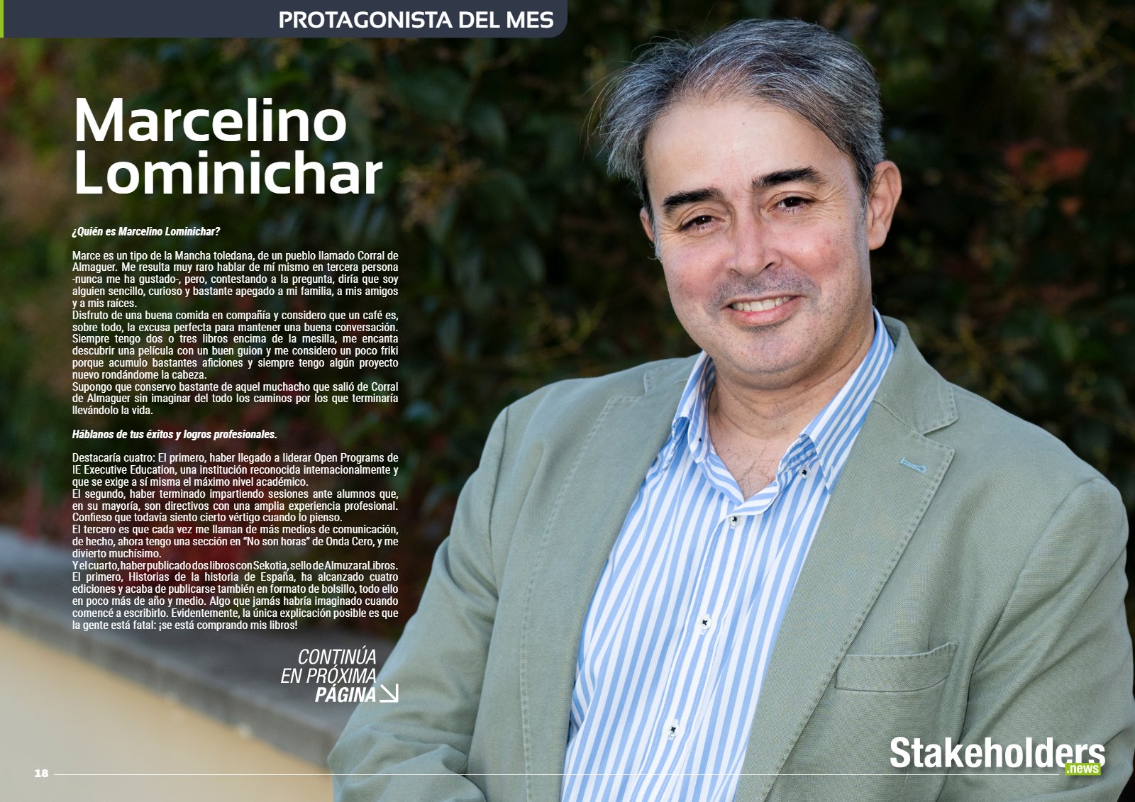 Stakeholders.news #ST054 Octubre 2026. Protagonista del Mes: Marcelino Lominichar